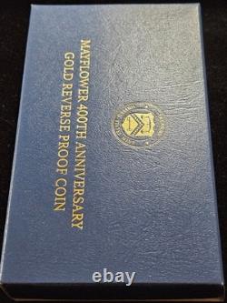 2020 US Mint Mayflower 400th Anniversary 1/4 oz. 9999 Gold Reverse Proof Coin