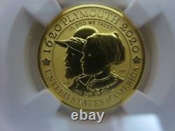 2020-W $10 Gold 1/4 OZ. NGC PF70 Reverse Proof MAYFLOWER 400th Anniversary F. R