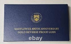 2020-W $10 Gold Mayflower 400th Ann. Reverse Proof Withbox COA