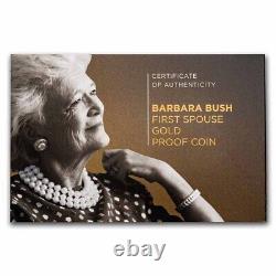 2020-W 1/2 oz Proof Gold Barbara Bush (withBox & COA) SKU#233128