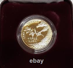 2020-W $25 75th Ann End of WWII Proof Commemorative Gold Coin in OGP withCOA