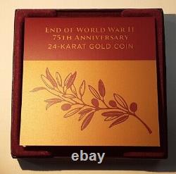 2020-W $25 75th Ann End of WWII Proof Commemorative Gold Coin in OGP withCOA