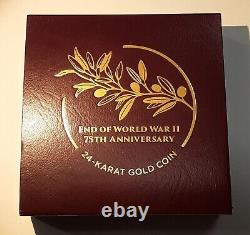 2020-W $25 75th Ann End of WWII Proof Commemorative Gold Coin in OGP withCOA