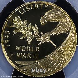 2020-W $25 Proof End of WWII 75th Anniv Commem 1/2 oz Gold Coin PCGS PR 69 DCAM
