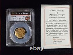 2020-W $5 Basketball Hall of Fame Gold Coin PCGS PR70 Early Issue withWood Case