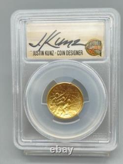 2020-W Basketball Hall of Fame $5 Gold Commemorative PCGS MS 70 Justin Kunz