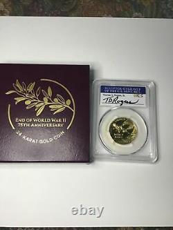 2020 W End of World War 2 75th Half Ounce WW2 24 Karat Gold Proof PCGS PR70