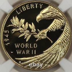 2020-W End of World War II 75th Ann $25 1/2 oz Gold Coin NGC PF70 ULTRA CAMEO FR