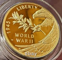 2020-W End of World War II 75th Anniversary Gold Coin 1/2 oz $25 Proof w Box/COA