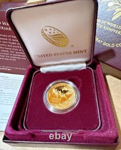 2020-W End of World War II 75th Anniversary Gold Coin 1/2 oz $25 Proof w Box/COA