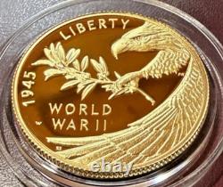 2020-W End of World War II 75th Anniversary Gold Coin 1/2 oz $25 Proof w Box/COA