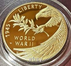 2020-W End of World War II 75th Anniversary Gold Coin 1/2 oz $25 Proof w Box/COA