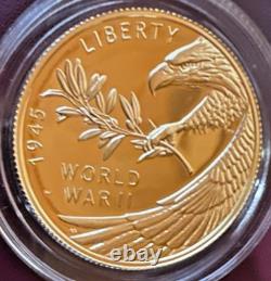 2020-W End of World War II 75th Anniversary Gold Coin 1/2 oz $25 Proof w Box/COA