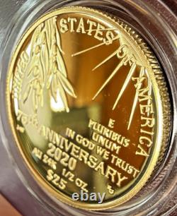 2020-W End of World War II 75th Anniversary Gold Coin 1/2 oz $25 Proof w Box/COA
