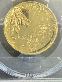 2020-W End of World War II Gold PCGS PF 69 Proof Coin 1/2 Oz US $25 Very Limited