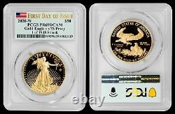 2020-W Gold Eagle WWII V75 Privy PCGS PR69DCAM FIRST DAY OF ISSUE -MINTAGE 1945