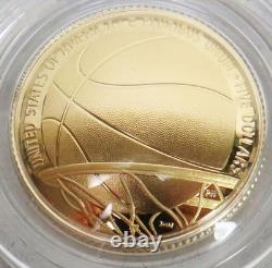 2020 W Gold USA Proof $5 Basketball Hall Of Fame Commemorative Ogp Box Coa