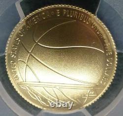 2020 W PCGS MS70 GOLD Basketball Hall of Fame $5 Coin, Byron Scott Autograph