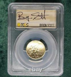 2020 W PCGS MS70 GOLD Basketball Hall of Fame $5 Coin, Byron Scott Autograph