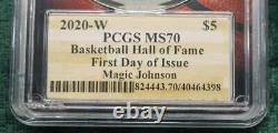 2020 W PCGS MS 70 GOLD Basketball $5 Coin, LA Lakers Magic Johnson Autographed