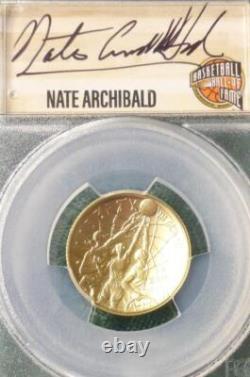2020 W PCGS MS 70 GOLD Basketball Hall of Fame $5, Nate Archibald Autographed