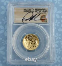 2020 W PCGS PR 70 D-Cam GOLD Basketball Hall of Fame $5, Dennis Rodman Signed