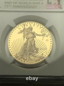 2020-W V75 Privy 1 oz Gold Eagle End of WWII NGC PF 70 ULTRA CAMEO