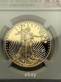 2020-W V75 Privy 1 oz Gold Eagle End of WWII NGC PF 70 ULTRA CAMEO