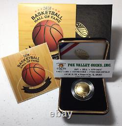 2020-w $5 Commem. Basketball Hall Of Fame Proof Gold Coin Us Mint Ogp With Coa