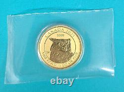 2021 CANADA $10 GOLD 1/4 oz. 9999 GREAT HORNED OWL REVERSE PROOF