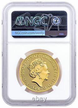 2021 Great Britain 1 oz Gold Queen's Beasts Completer £100 Coin NGC MS70 FR