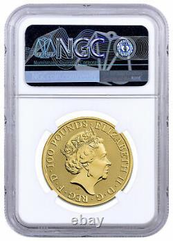 2021 Great Britain Royal Arms 1 oz Gold £100 Coin NGC MS70 FR Big Ben Label