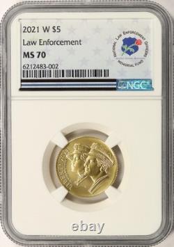 2021-W $5 Law Enforcement Gold Commemorative NGC MS70