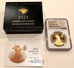 2021 W Eagle Eagle Portrait T-2 $50 1oz Gold Proof Coin NGC PF70 UC FR