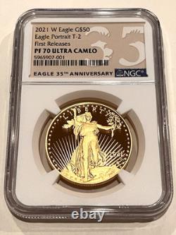 2021 W Eagle Eagle Portrait T-2 $50 1oz Gold Proof Coin NGC PF70 UC FR 2021 W Eagle Eagle Portrait T-2 $50 1oz Gold Proof Coin NGC PF70 UC FR
