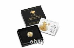 2021 W TENTH-OUNCE GOLD $5 PROOF COIN Type 2 IN ORIG GOV PACKAGING