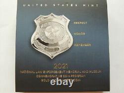 2021-W UNC $5 Gold National Law Enforcement Museum Mint Box & COA