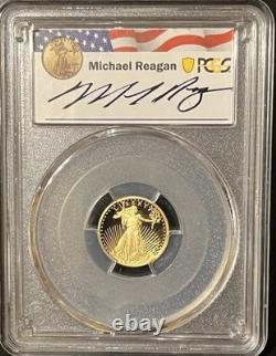 2021-w 1/10 Oz $5 Gold Eagle Type 2 Pcgs Pr70dcam Reagan Gold Shield Nice # Tir