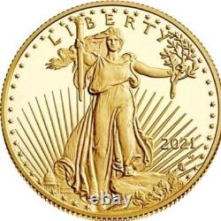 2021-w 1/10 Oz $5 Gold Eagle Type 2 Pcgs Pr70dcam Reagan Gold Shield Nice # Tir