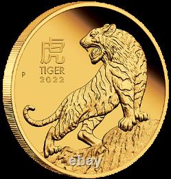 2022 Australian Lunar Year of the Tiger 1/10 oz Gold Proof $15 Coin NEW Series-3