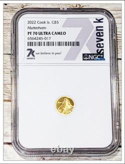 2022 Cook Islands $5 Gold Coin Matterhorn NGC PF70 U. C 0.5 gram