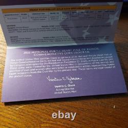 2022 Gold & Silver Purple Heart 3-Coin Proof Set Box & CoA