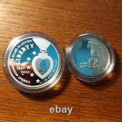 2022 Gold & Silver Purple Heart 3-Coin Proof Set Box & CoA