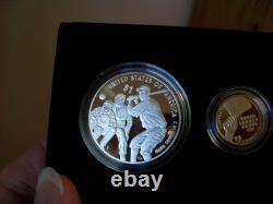 2022 NEGRO LEAGUES BASEBALL PROOF 3 COIN SET Silver $, $5.00 Gold & Clad 1/2
