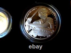 2022 NEGRO LEAGUES BASEBALL PROOF 3 COIN SET Silver $, $5.00 Gold & Clad 1/2