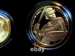2022 NEGRO LEAGUES BASEBALL PROOF 3 COIN SET Silver $, $5.00 Gold & Clad 1/2