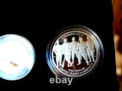 2022 NEGRO LEAGUES BASEBALL PROOF 3 COIN SET Silver $, $5.00 Gold & Clad 1/2