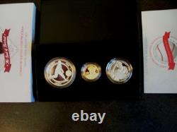 2022 NEGRO LEAGUES BASEBALL PROOF 3 COIN SET Silver $, $5.00 Gold & Clad 1/2