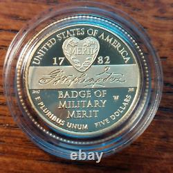 2022 Nat'l Purple Heart Hall of Fame Commemorative $5 Gold Coin Box & CoA