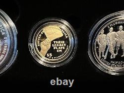 2022 Negro League US Mint 3-Coin Proof Set With 1/2 Dollar/ One Dollar/$5 Gold
